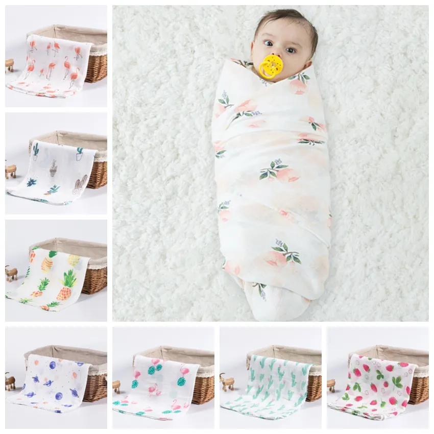 Muslin Baby Blankets Soft Swaddle Wrap Organic Cotton Baby Bath Towel Cart Nurse Cover Bedding Sheet Newborn Photography Accessories DW4656