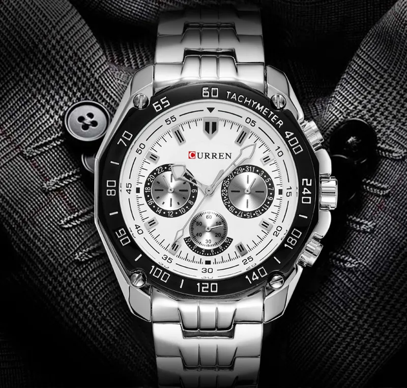 2020 CURREN 8077 Vente Chaude Hommes Montres Analogique Quartz Affaires Classique À La Mode En Acier Inoxydable Hommes Montre OEM montre de luxe