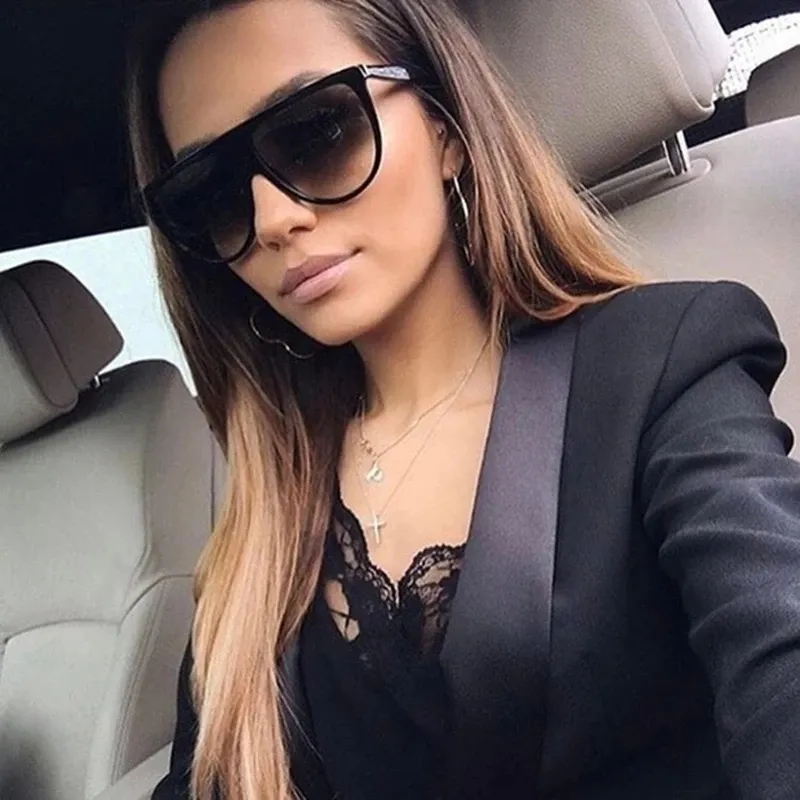 Thin flat top sunglasses hot sale