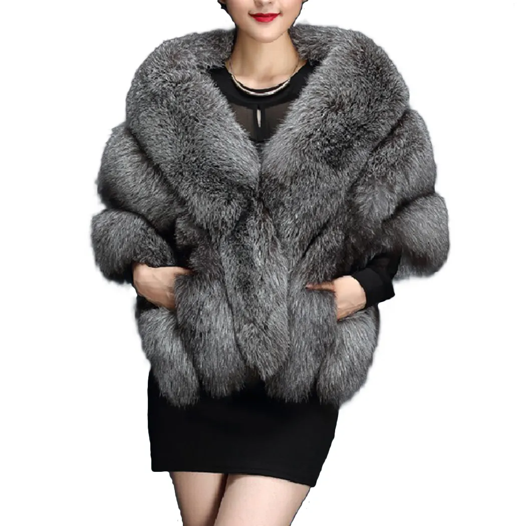 Kobiety Faux Fur Bolero Szal Bridal Winter Ciepły Włochate Futro Przylądek Kurtki Ślubne Prom 2018 Kobiece Różowe Szale Abrigo Mujer