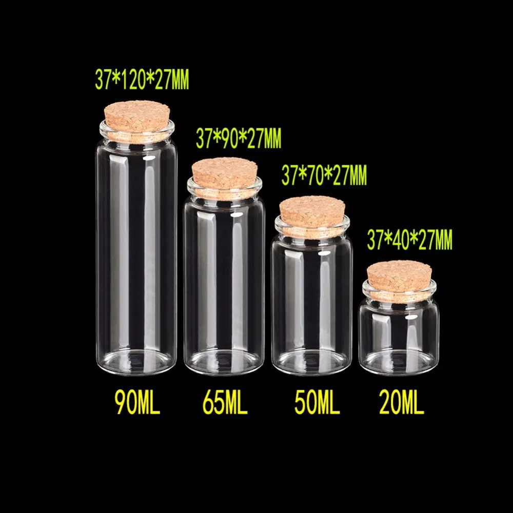 Mini Glass Bottles with Cork Stoppers - 20-90ml Food Grade Jars for ...