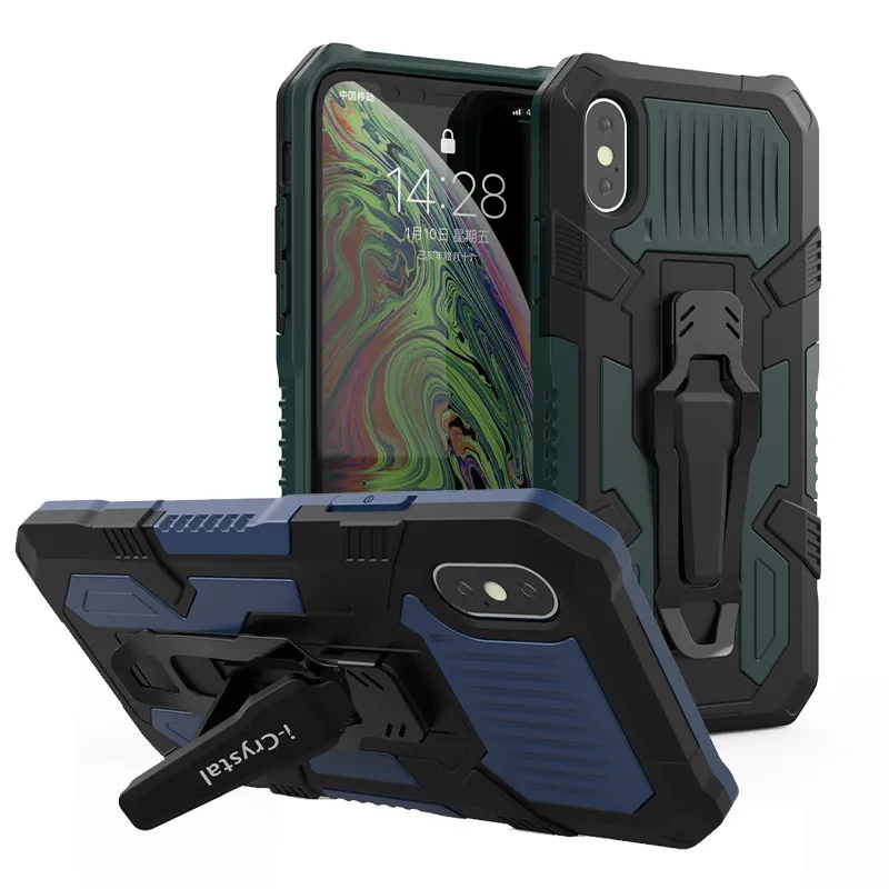 Telefonväska till iPhone SE 2020 11 PRO XS MAX 7 8 Plus Heavy Duty Shock Fast Armor Case med bältesklämma