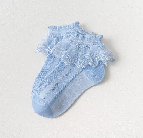 2 Pairs Chaussette Dentelle Femme 2 Pairs Chaussettes de Cheville en
