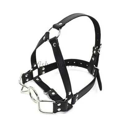 Bondage Fantasy Head Harnais Plug Oral Restraint Spider Open Mouth double O-ring Gag Toy # R97