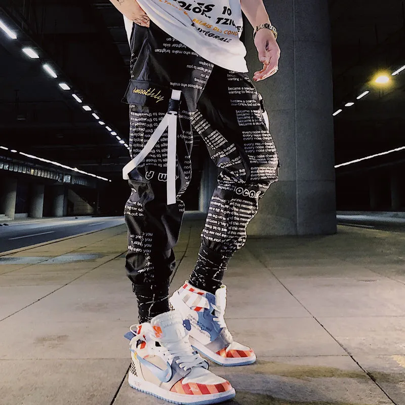 2019 ins Men Pants Casual Mens hip hop rap Male Trousers street boy quick-dry Straight Full breathing loose ankle banded Pant