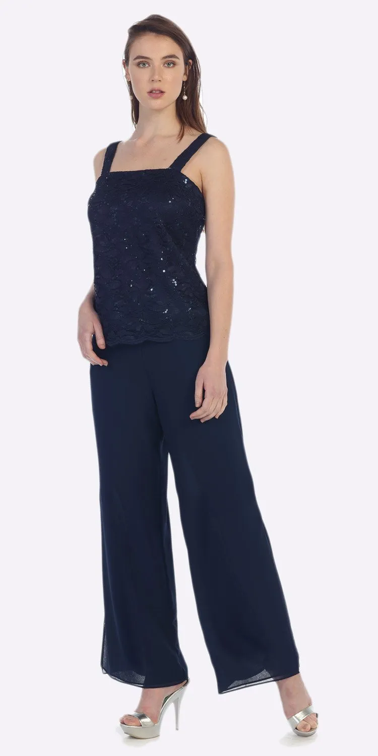 Navy Blue Lace Mother Of The Bride Pant Suits Three Pieces Sequined Wedding  Guest Dress Chiffon Plus Size Mothers Groom Dresses De 94,11 € | DHgate, image size:750x1500