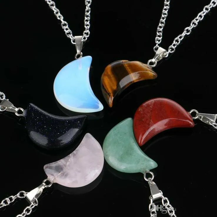 Necklace Jewelry Cheap Healing Crystals Amethyst Rose Quartz Bead Chakra Healing Point Women Men Natural Stone Pendants Leather Necklaces