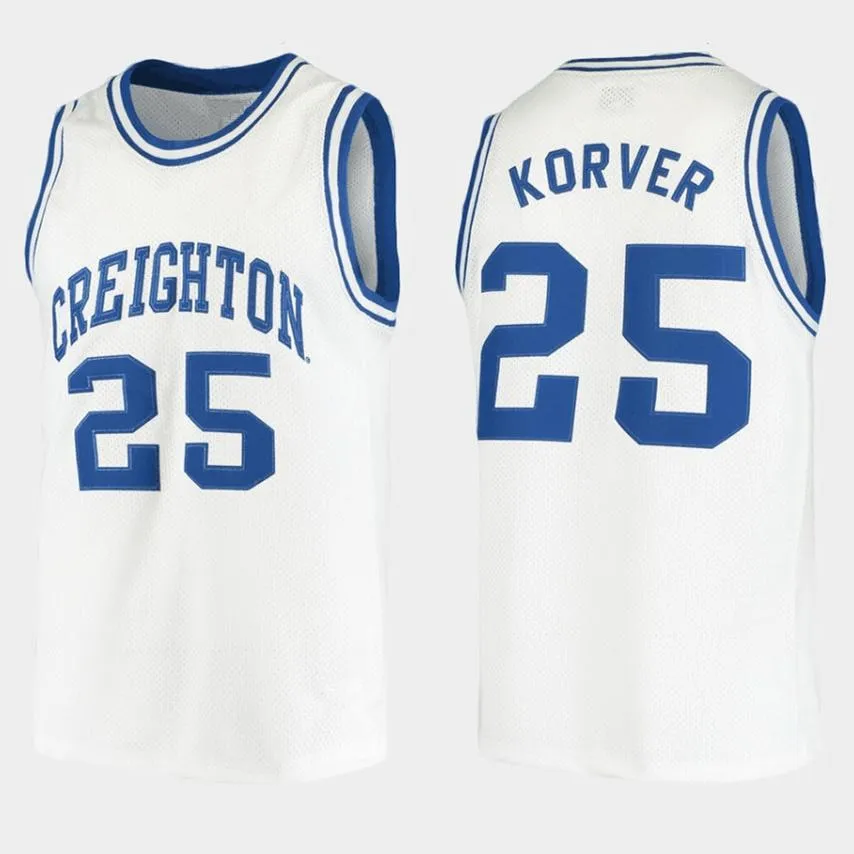 Creighton Bluejays College Kyle Korver #25 White Retro Basketball Jersey Men's Ed Custom Number Name Jerseys