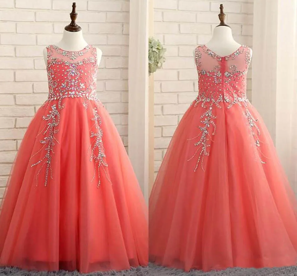 Coral little girl dresses hot sale