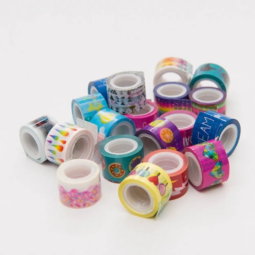 20st Mini Färgglada Washi Tape Set Vattentät Målning Dekorativ Tape DIY Klistermärken Scrapbooking Etiketter Masking Tapes 1.1cm * 2m T200229 2016