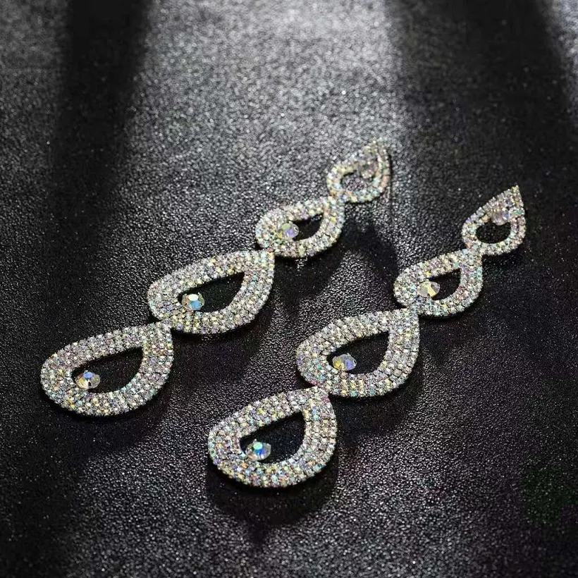 Fashiont goutte d'eau nuptiale mariage boucles d'oreilles pour les femmes designer de luxe bling diamant coeur boucle d'oreille fiançailles dîner bijoux amour cadeau