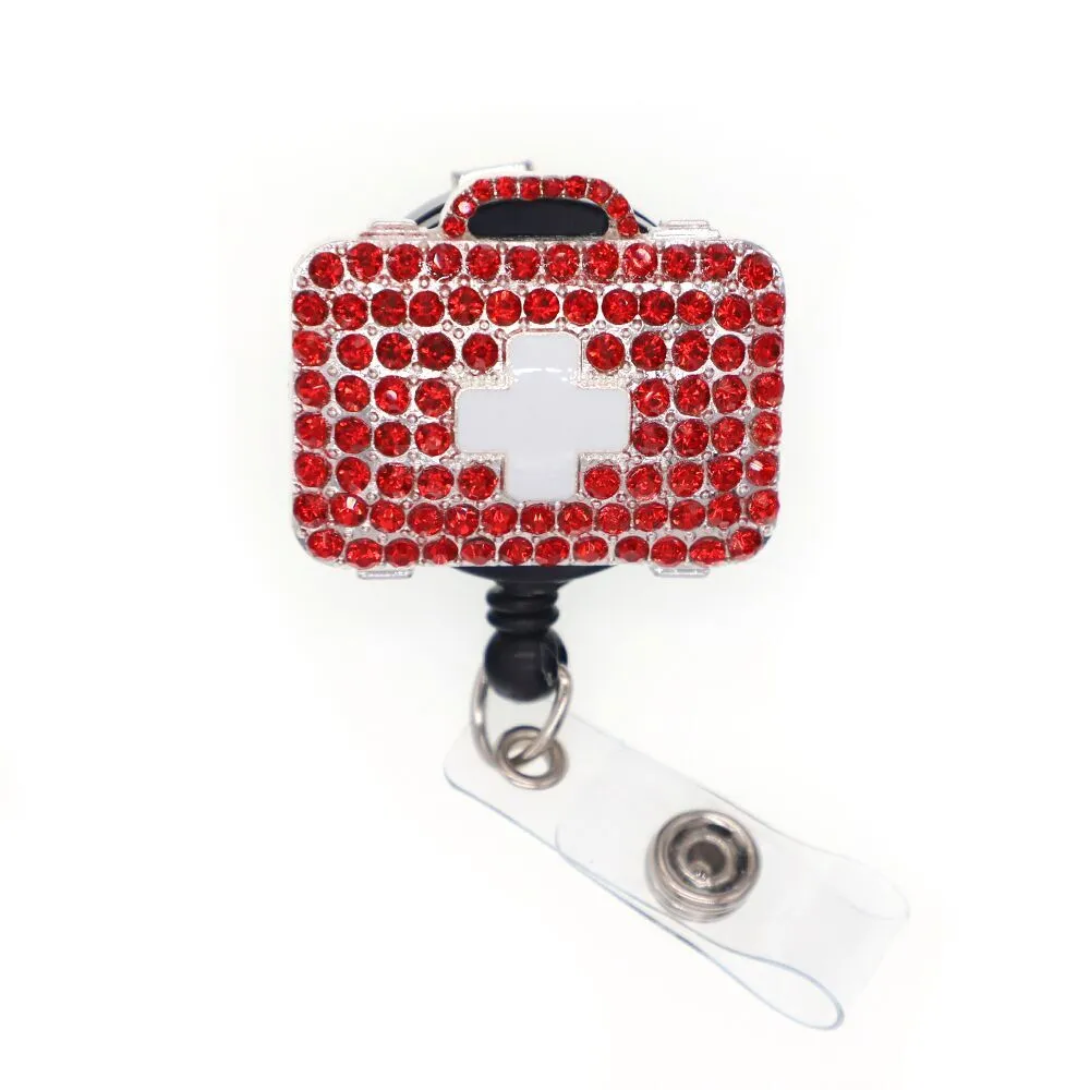 Red Rhinestone Nurse Cross Symbol Medicine Box ID Badge Reel Doctor First  Aid Kit Case RN Retractable Badge Holder Reel With Alligator Clip From  Fashion883, $247.24