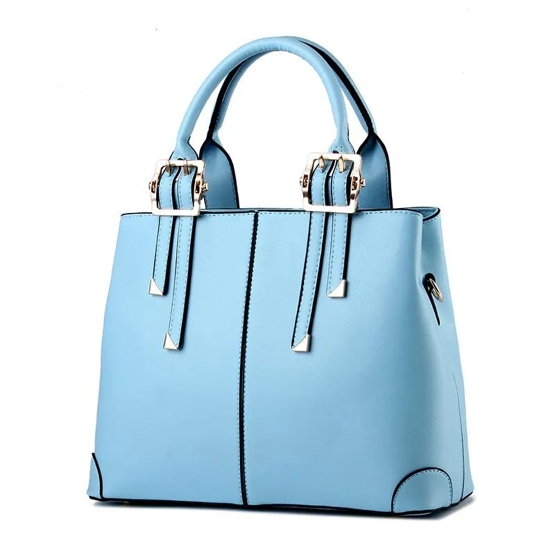 Fashion Women Handbags Luxury Leather Blue Lady Style Bag Simple PU Designer Shoulder Purses Sky Totes Color Wotkd