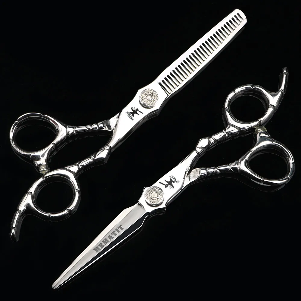 The latest style 6 inch hairdressing scissors hair salon barber senior 440C steel crocodile handle handle pattern steel