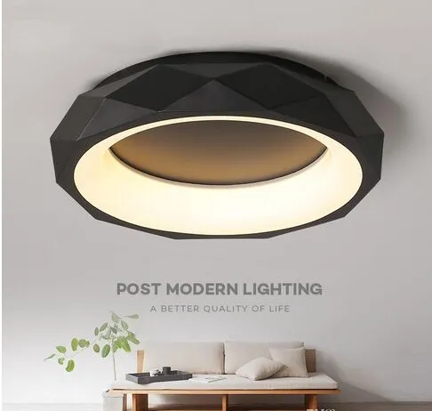 Svart vit rund form modern LED taklampor för vardagsrum säng rum studio belysning kreativ modern taklampa myy