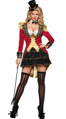 Carnival Ringmaster Ladies Fancy Dress Circo Domatore di leoni Costume da donna per adulti233C