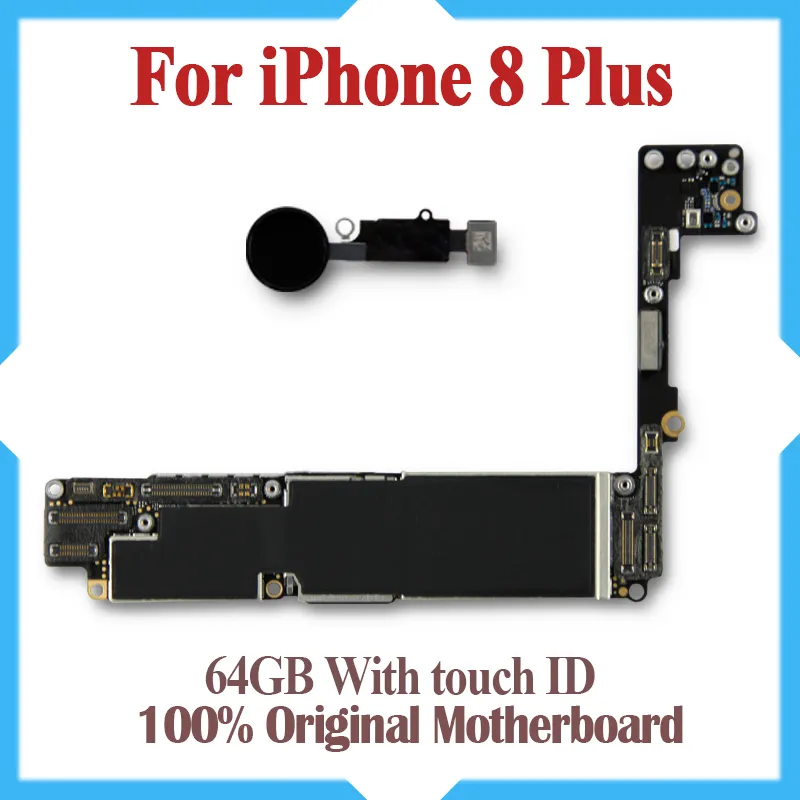 Para iphone 8Plus 8P sistema IOS original placa lógica + impressão digital 64 GB 256 GB mainboard desbloqueado completo para iphone 8 plus motherboard