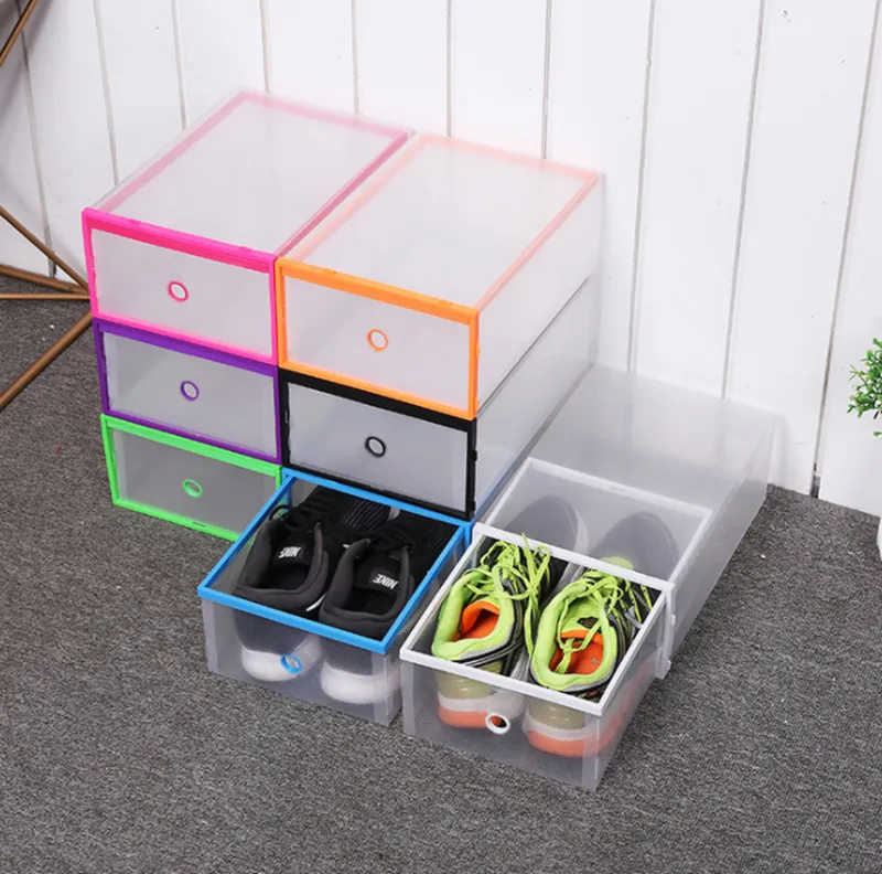 Rectangle Shoe Organizer Plastic Storage Box Thickened Drawer Shoe Box Shoe Storage Boxes Case Transparent