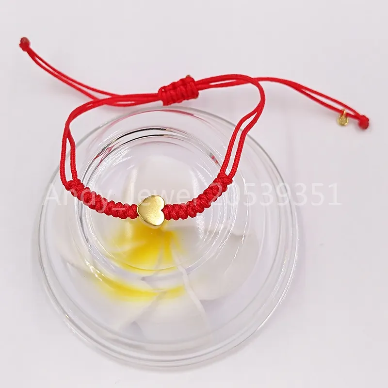 Authentic 925 Sterling Silver Bracelets Red Cord And Gold Sweet Dolls Xxs  Heart Bracelet Fits European Bear Jewelry Style Gift 812781050 From  Pando_jewel, $6.68