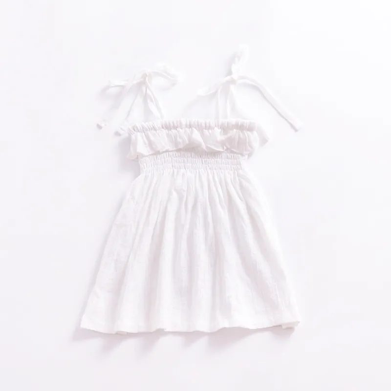 Online Toddler Suspender Sommarstrand Klänningar Ins Baby Girl Dresses Knä Längd Bomull Casual Söt Klänningar 19031301