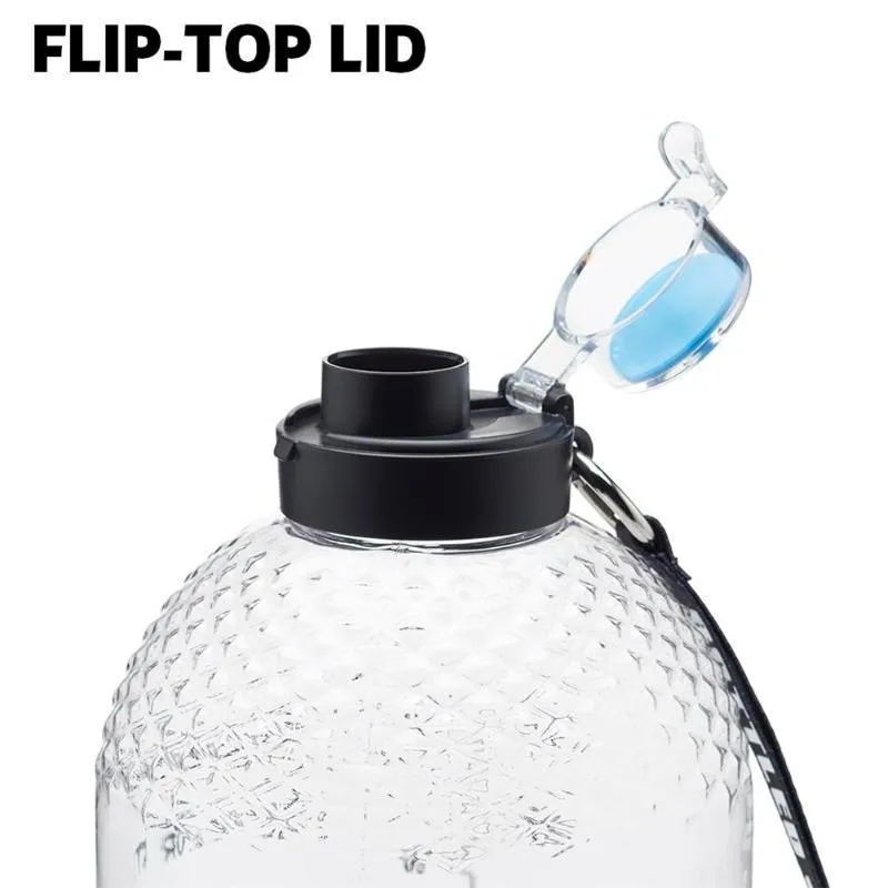 2 Pc Wide Mouth Sports Water Bottle Flip Top Lid BPA Free Gym