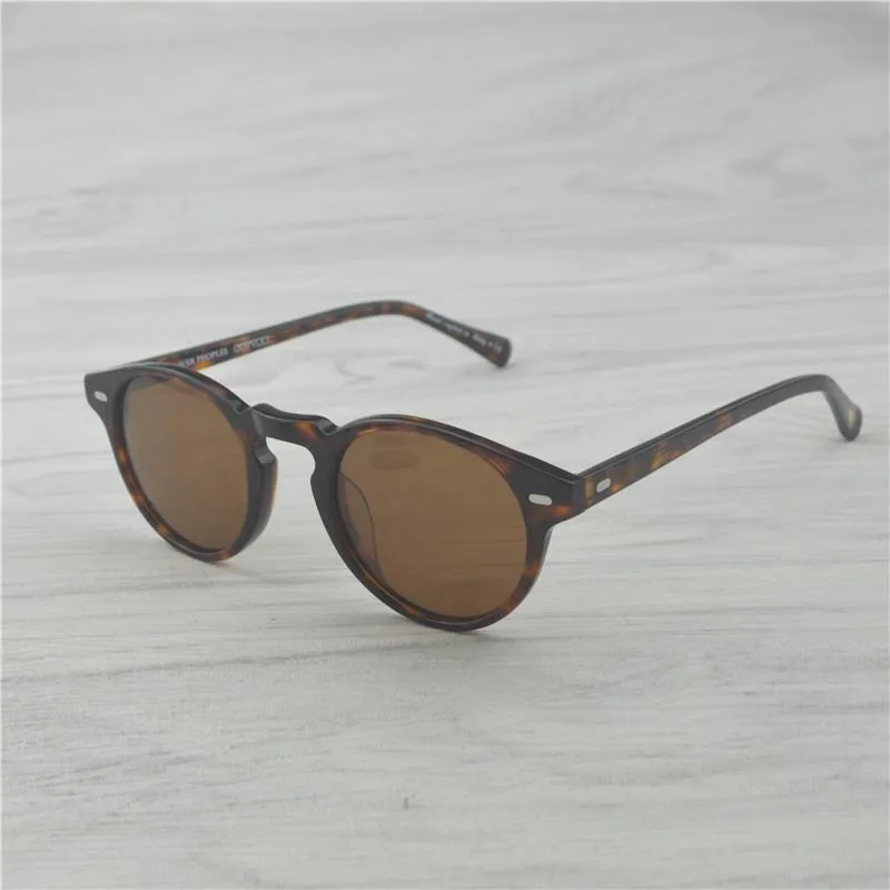 Grossist-Gregory Peck Märke Designer män kvinnor Solglasögon oliver Vintage Polarized sung186 retro Solglasögon oculos de sol OV 5186