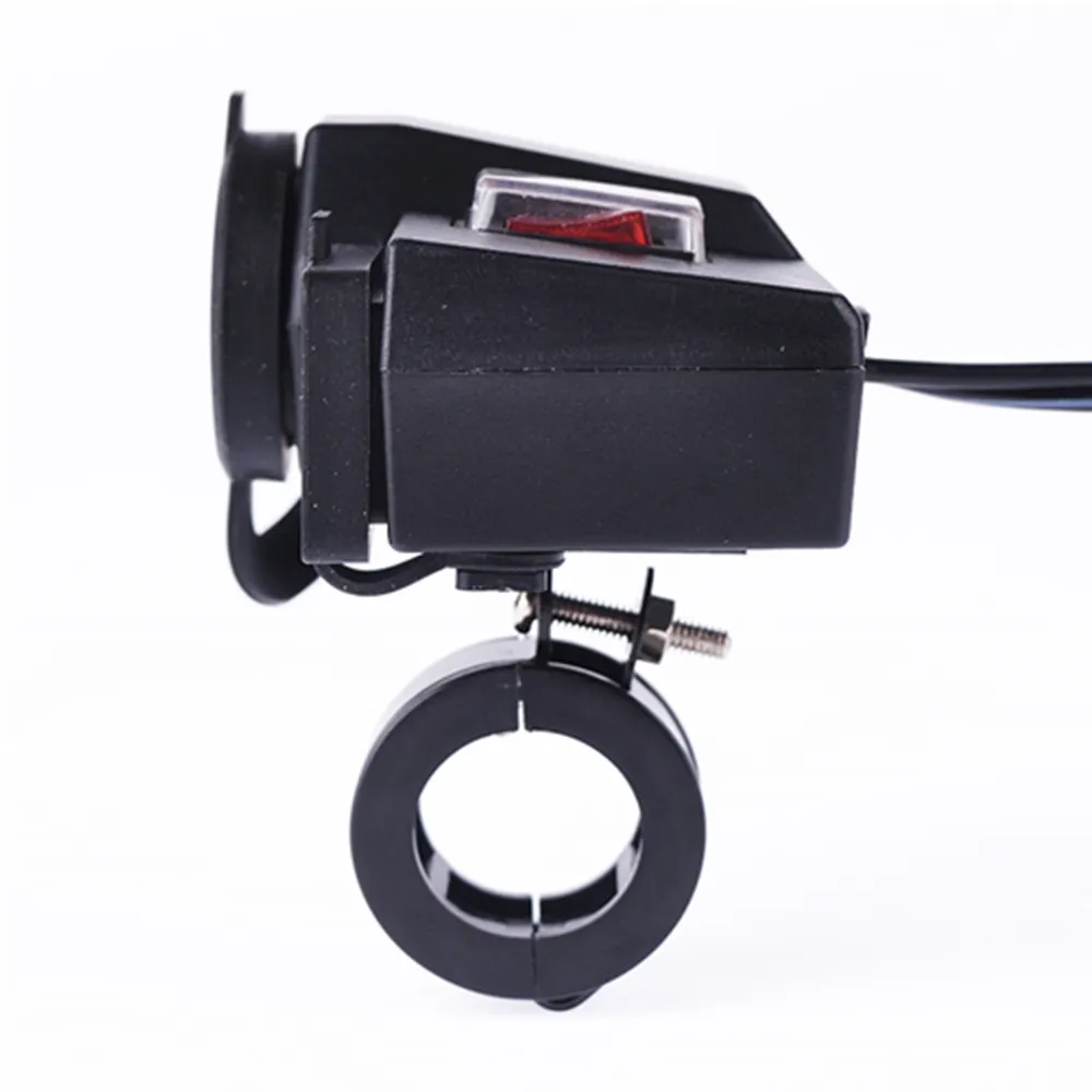 Motorrad 2,1 A USB-Ladegerät, wasserdicht, Zigarettenanzünder-Buchse,  2-in-1-Ladegerät, Motorrad-Lenker mit Schalter, 1,5 m Leitung
