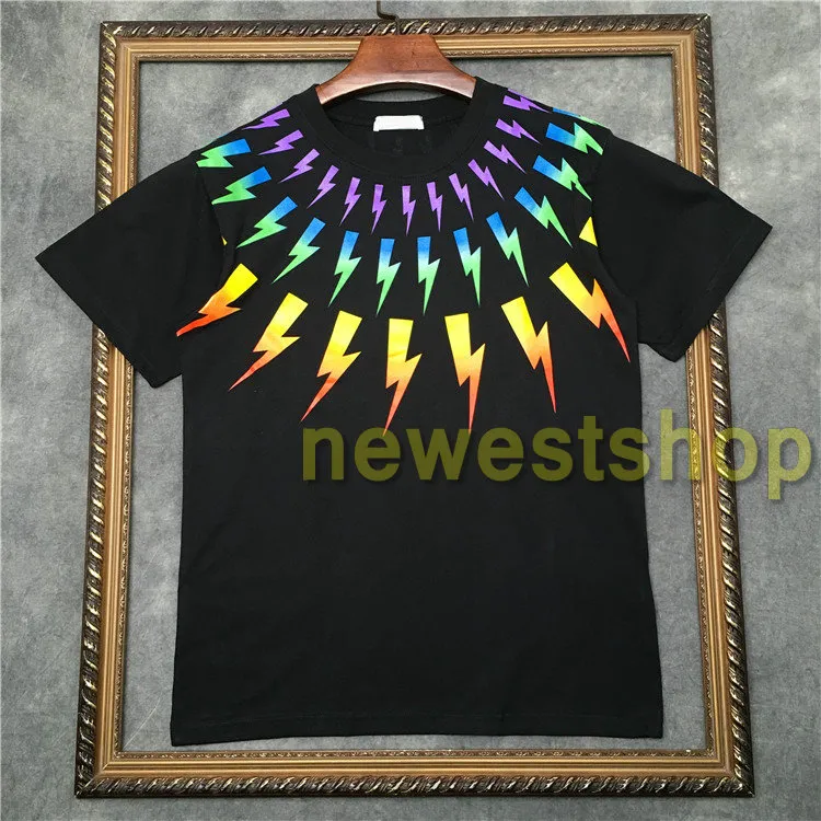 High Quality tshirts mens color geometry printing t shirts Fashion rainbow print T shirt Womens Cool Designer t-Shirts unsex tee