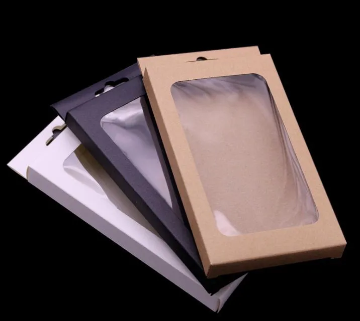 Universal Retro Kraft Brown Paper Retail Paket Förpackning Boxar för telefonfall iPhone 12 Mini 11 Pro Max XS XR 7 8 6 Plus