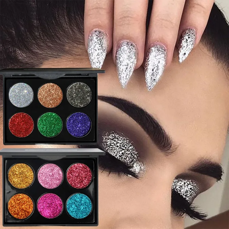 Ombre à paupières Glitter Shadows With Sparkles Metallic Shimmer Diamond Makeup Plate Maquiagem For