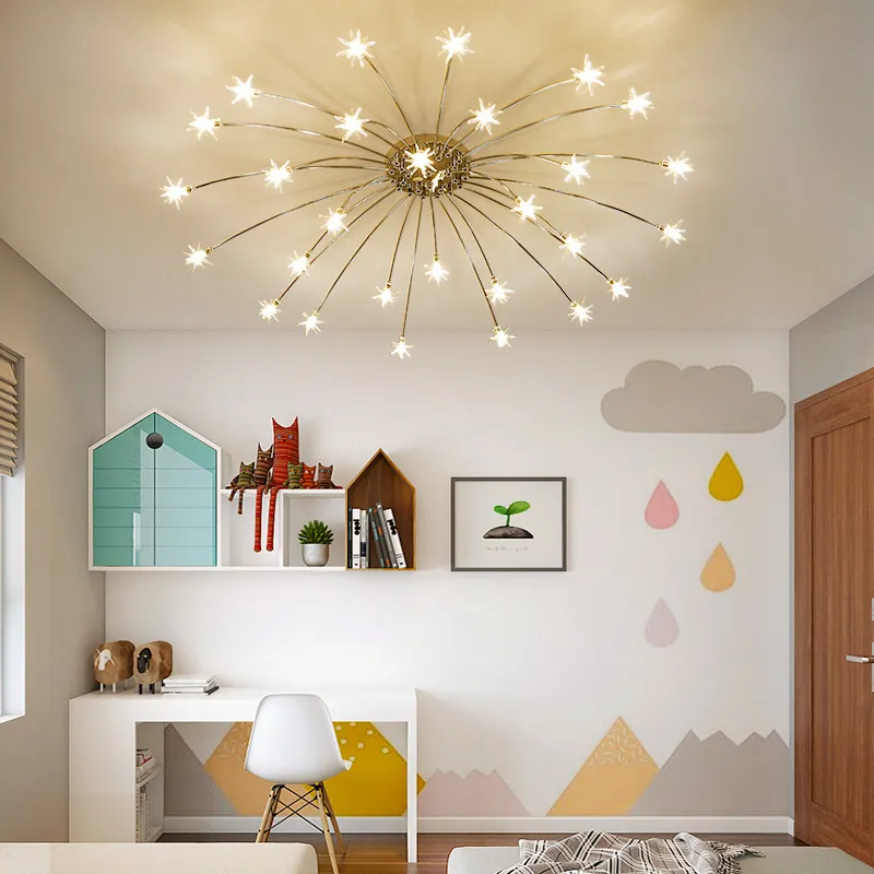 Modern Stars Plafoniera Dandelion Lampadario Illuminazione G9 Base per Camera da letto Soggiorno Babyroom