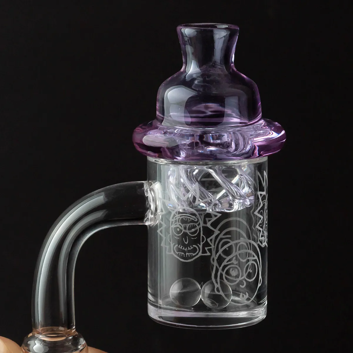 Beveled Edge Quartz Banger Spinning Carb Cap terp pearls with 10mm 14mm 18mm Male Female Thick banger Domeless nail for Dab Rig Bong