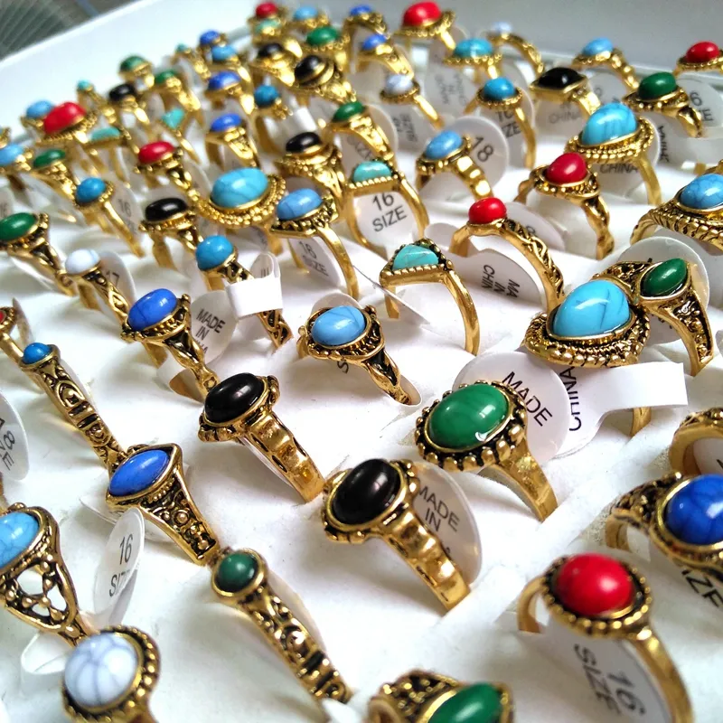 Wholesale Turquoise Turquoise Rings For Women For Women And Girls Unique Vintage Retro Jewelry In Gold From Hallo713119 7.84 DHgate.Com