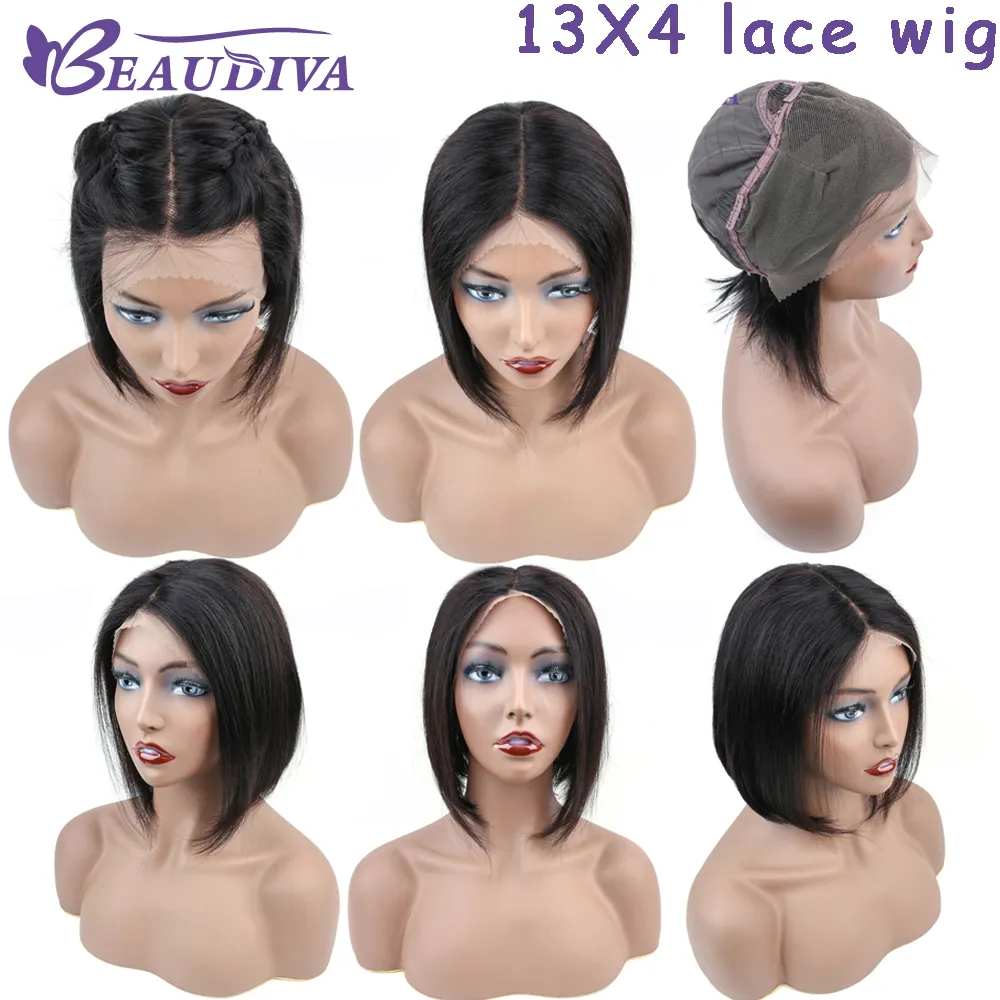 Short Lace Front Human Hair Wigs Natural Color Human Hair Full Lace Wig Brazilian Hair Bob Wig For Black Women273O