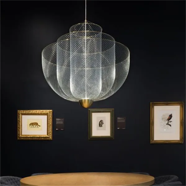 Nordic Pendant Lamp Modern Minimalist Net Cage Chandelier Lighting For ...