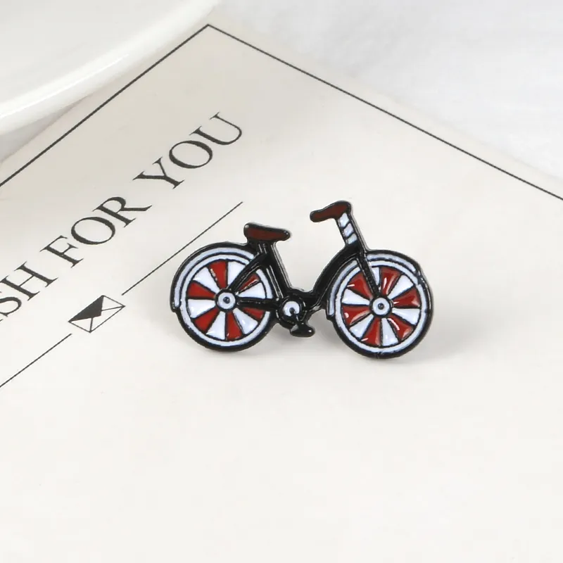 Söt Cykel Lapel Metal Pins Främja Miljö Sport Broscher Badges Ryggsäck Tillbehör Pins Smycken Gift för vänner