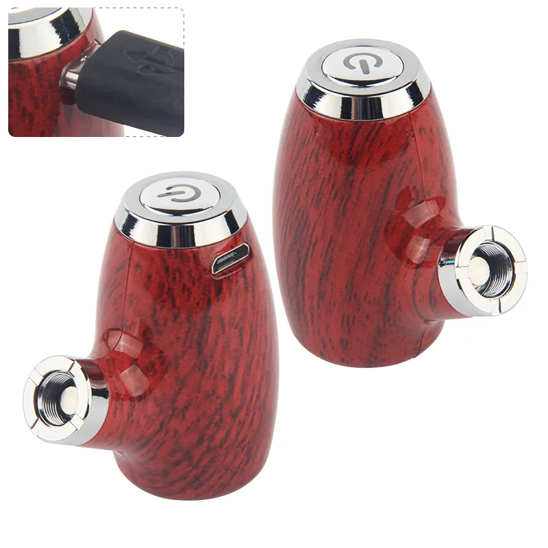 Wood E Pipe Vape Mechanical Mod Sigari Batteria 900mAh Preriscaldare VV Vaper Pen per 510 Thread Wax Oil Tank Cartridges VS E-Pipe 618