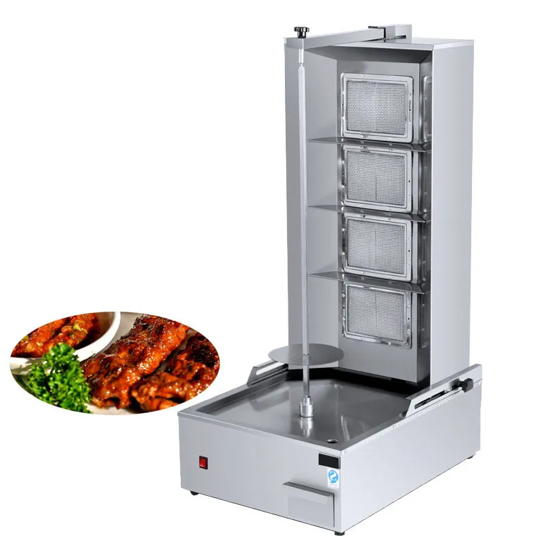 BEIJAMEI haute efficacité gpl quatre brûleurs shawarma machine Doner kebab machine gaz barbecue Doner et grill machine