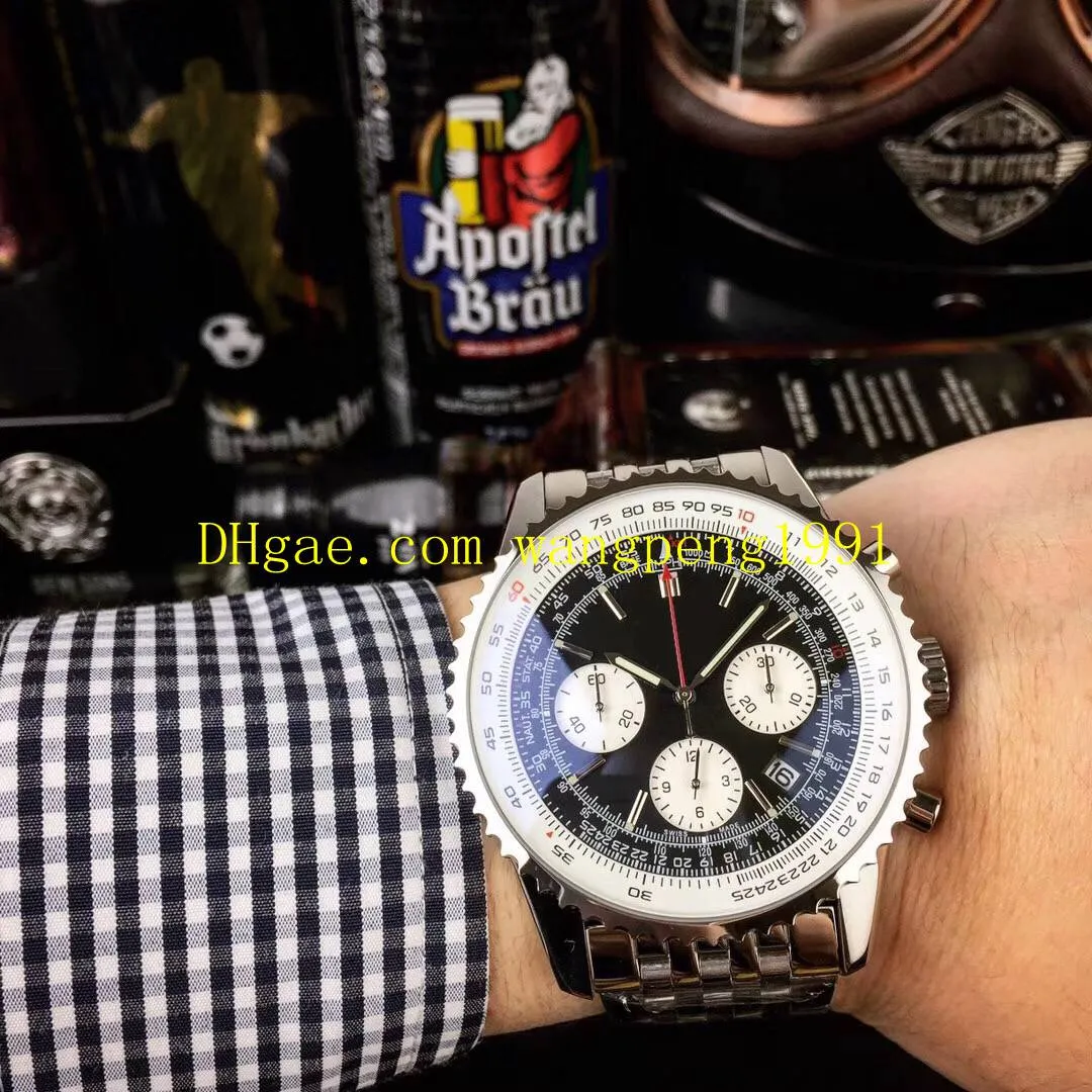 Stylish 4 Style Men s 46mm Blue Dial Stainless Steel Chronograph Quartz Watches AB0127211B1A1