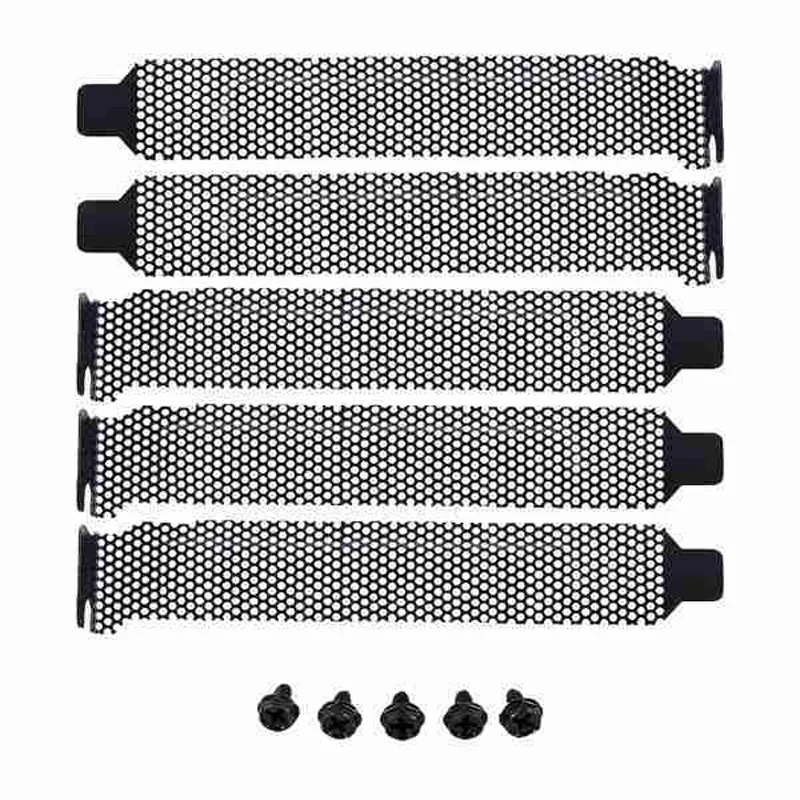 5pcs Black PCI Slot Cover Dust Filter Blanking Plate Hard Steel W - Foto 2
