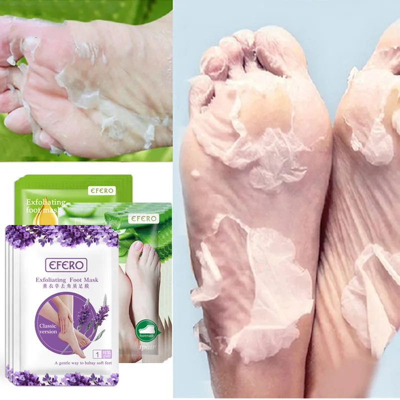 EFERO 3Pair=6PCS Peeling Foot Mask Exfoliating Scrub