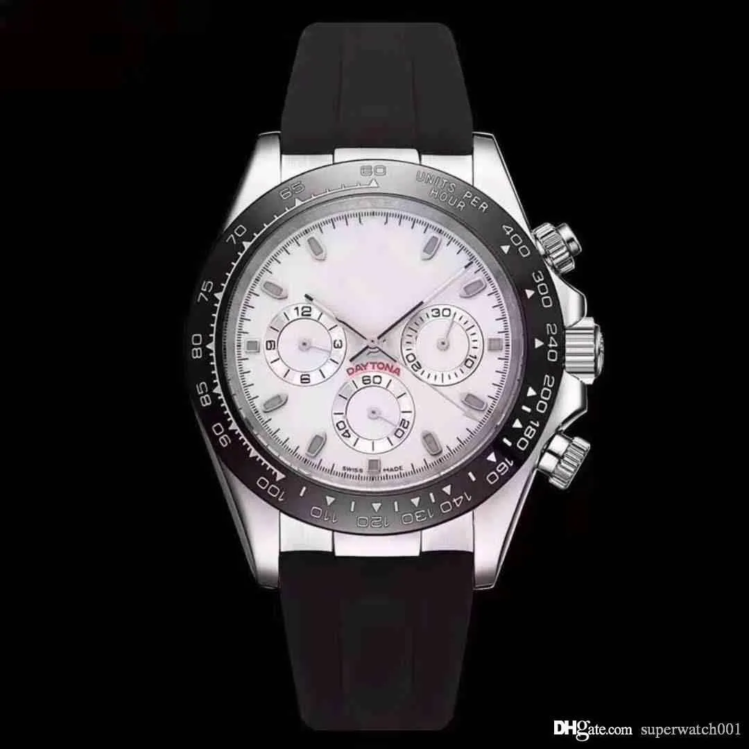 Asian 2813 movimento automático sem função de cronógrafo relógio DTONA 40mm pulseira de borracha masculina de luxo de alta qualidade relógios esportivos