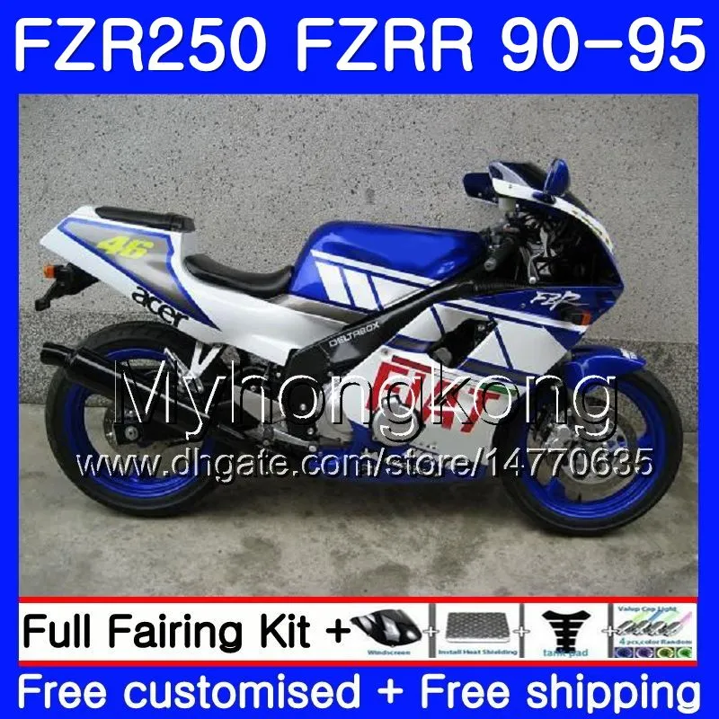 FZRR250 Per YAMAHA stock blu caldo FZR-250 1990 1991 1992 1993 1994 1995 250HM.22 FZR 250 FZR250R FZR 250R FZR250 90 91 92 93 94 95 Carenatura