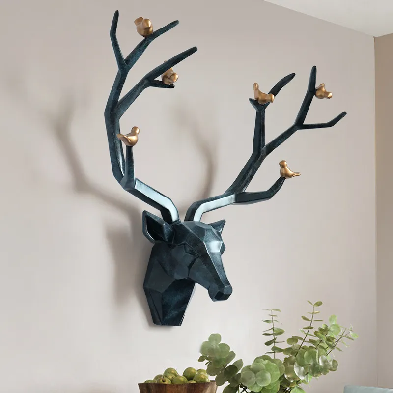 Wanddecoratie Stag Head Wall Mount, Deer Deer Head Wall Decor, Faux Deer Head Faux Taxidermy Wall
