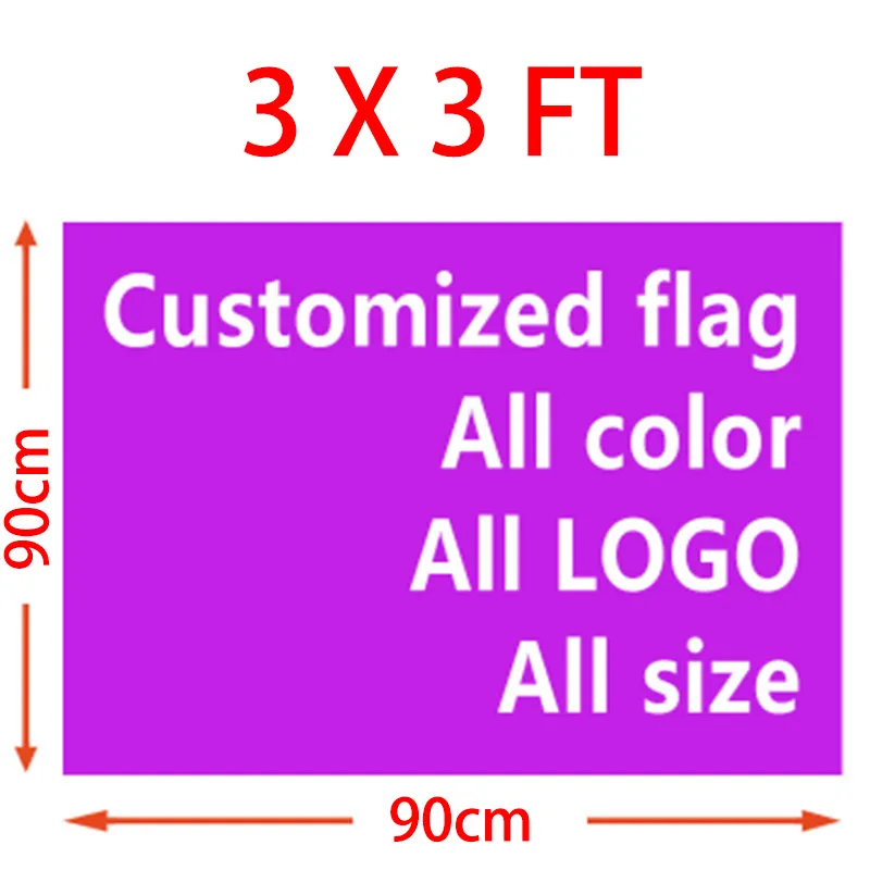 Drapeau sur mesure 90 * 90cm (3ft * 3ft) Taille Polyester drapeau bannière maison jardin drapeau Cadeaux de fête