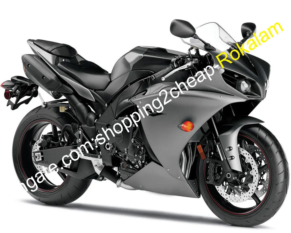 YZF1000 Grå Svart Motorcyklar för Yamaha R1 YZF 1000 2012 2013 2014 YZFR1 YZF R1 Motorbike Fairing Set (formsprutning)