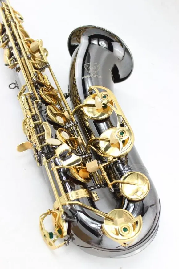 MARGEWATE Nouvelle Arrivée Bb Tenor Saxophone En Laiton Noir Nickel Or Surface Sax Instrument De Musique Avec Embouchure Livraison Gratuite