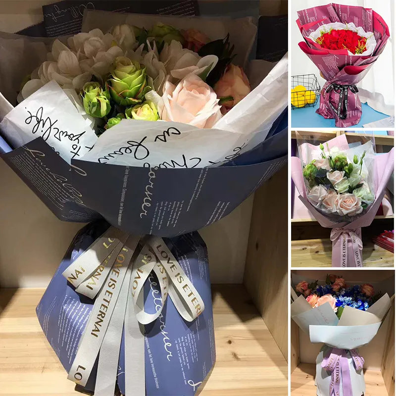 150sheet Flower Wrapping Tissue Paper English Package Waterproof Craft