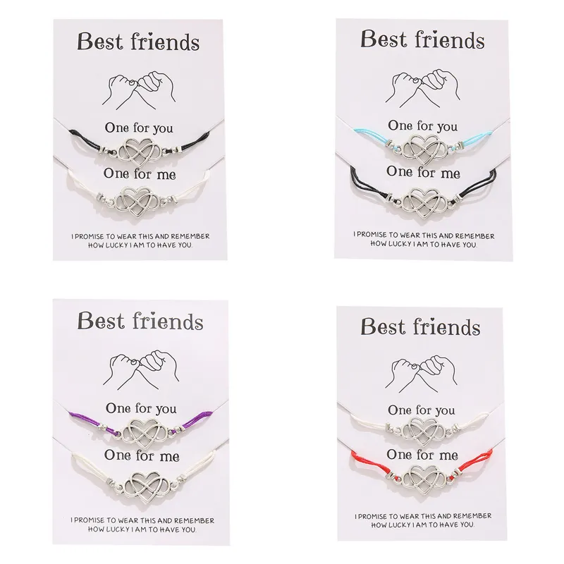 Оптовая цепи Friendship карты Браслет Сердце с Jewelry Подарочные карты Модные аксессуары подарок для друзей