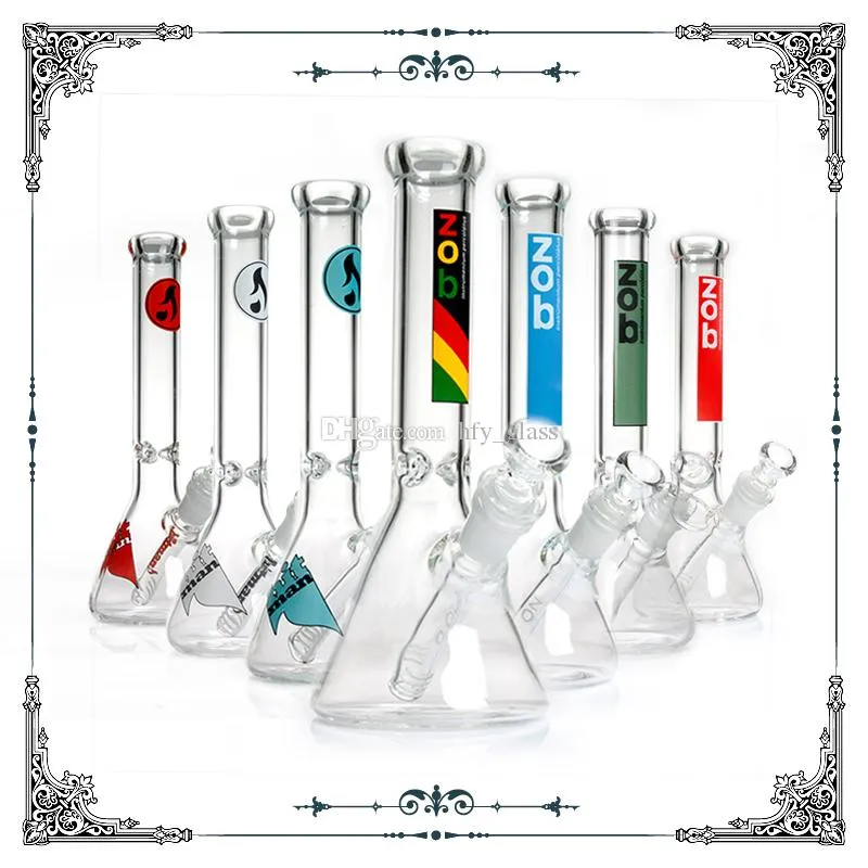 Zob Hitman Mini Glass Hookah: Rasta 10  Limited Edition Bottom Beaker Bong with Ice Catcher - Small Base Oil Rig for Dabbing and Smoking.